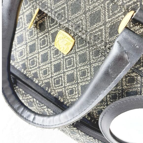 Vintage Pegasus Canvas Dome Top Diamond Pattern Train Case Cabin Bag - Picture 5 of 10